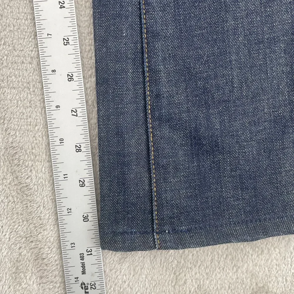 Tory‎ Burch Classic Tory Jeans in Dark Blue Women 27 BootCut Flare Gold Fishings